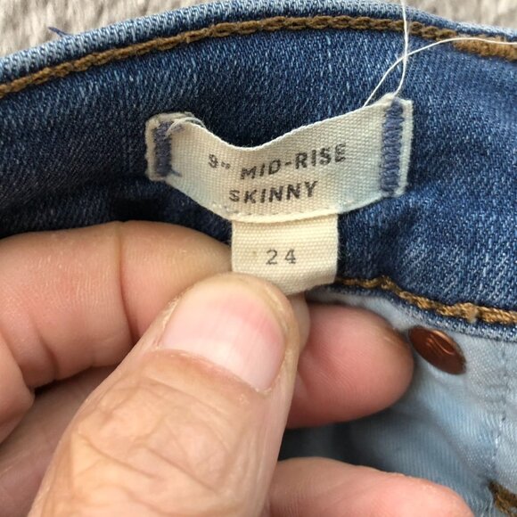 Madewell Womens Jeans Size 24 9" Mid-Rise Skinny Leg Ankle Blue Denim Casual - Picture 4 of 16